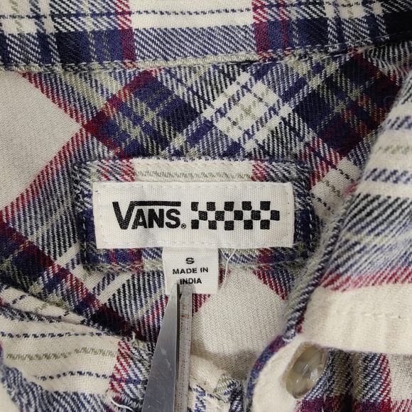 Vans Plaid Flannel Button Up Size Small - Picture 4 of 7